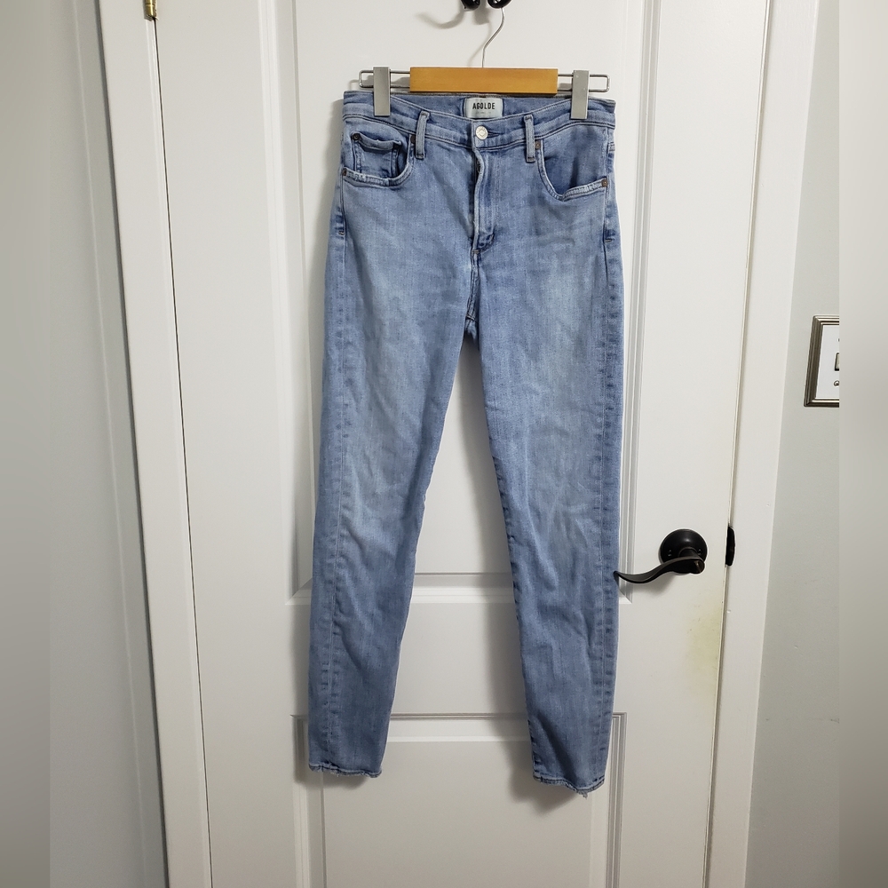 AGOLDE Sophie Blue Distressed Denim Jeans